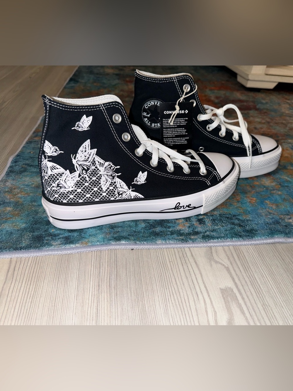 Converse Black High-Top Platform Sneakers - Picture 2 of 8